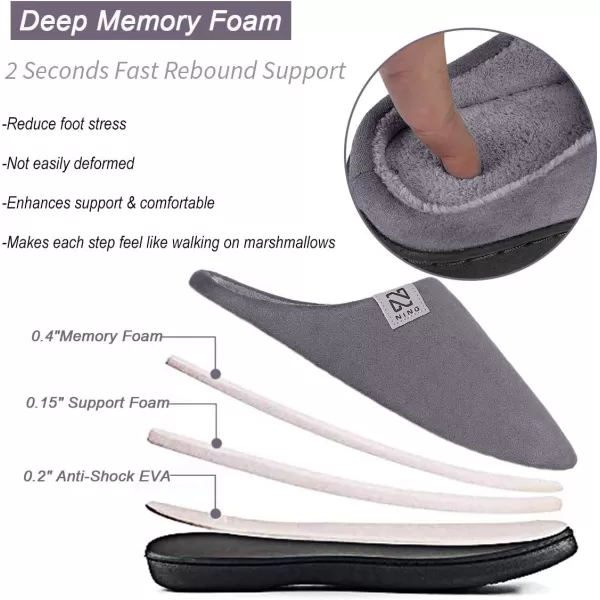 WateLves Men's and Women's Classic Memory Foam Slippers Comfort Plush Lining House Shoes for Indoor &amp; Outdoor