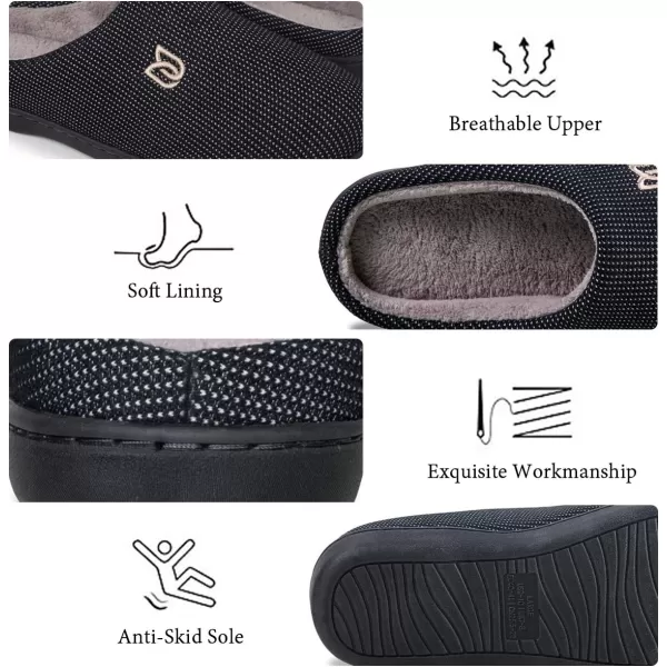 WateLves Men's and Women's Classic Memory Foam Slippers Comfort Plush Lining House Shoes for Indoor &amp; Outdoor