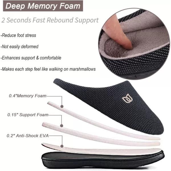 WateLves Men's and Women's Classic Memory Foam Slippers Comfort Plush Lining House Shoes for Indoor &amp; Outdoor