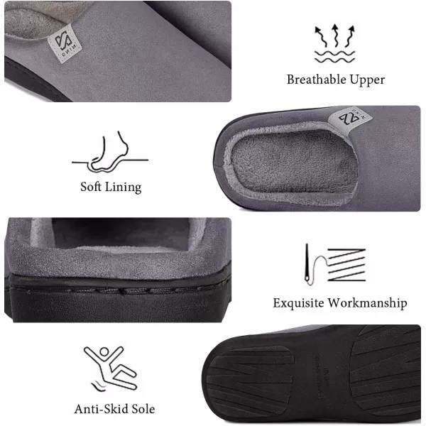 WateLves Men's and Women's Classic Memory Foam Slippers Comfort Plush Lining House Shoes for Indoor &amp; Outdoor
