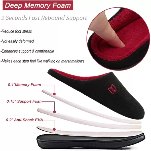 WateLves Men's and Women's Classic Memory Foam Slippers Comfort Plush Lining House Shoes for Indoor &amp; Outdoor