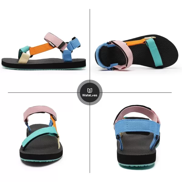 WateLves Womens-Sport-Sandals Outdoor-Hiking-with-Arch-Support Comfortable Webbing-Water-Athletic Beach-Shoes for Travel-Walking-Trekking-Camping