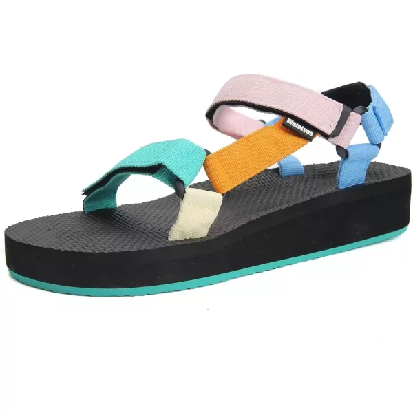 WateLves Womens-Sport-Sandals Outdoor-Hiking-with-Arch-Support Comfortable Webbing-Water-Athletic Beach-Shoes for Travel-Walking-Trekking-Camping