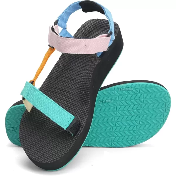 WateLves Womens-Sport-Sandals Outdoor-Hiking-with-Arch-Support Comfortable Webbing-Water-Athletic Beach-Shoes for Travel-Walking-Trekking-Camping