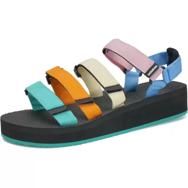 WateLves Womens-Sport-Sandals Outdoor-Hiking-with-Arch-Support Comfortable Webbing-Water-Athletic Beach-Shoes for Travel-Walking-Trekking-Camping