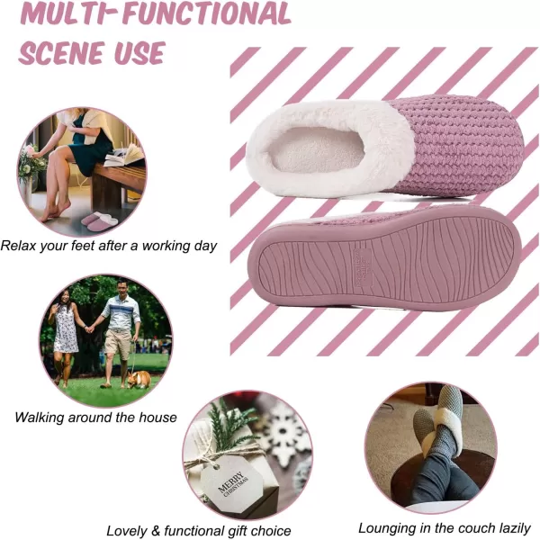 Women's Memory Foam Slippers Comfort Wool-Like Plush Fleece Lined House Shoes for Indoor &amp; Outdoor