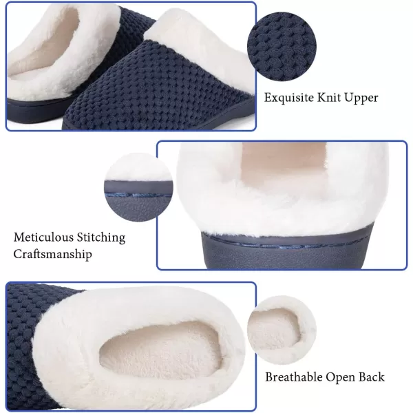 Women's Memory Foam Slippers Comfort Wool-Like Plush Fleece Lined House Shoes for Indoor &amp; Outdoor