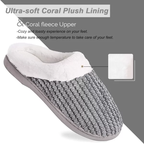 Women's Memory Foam Slippers Comfort Wool-Like Plush Fleece Lined House Shoes for Indoor &amp; Outdoor