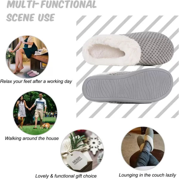 Women's Memory Foam Slippers Comfort Wool-Like Plush Fleece Lined House Shoes for Indoor &amp; Outdoor