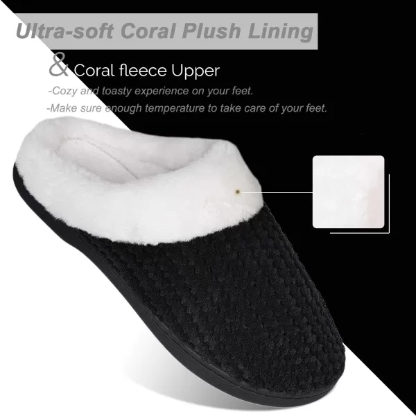 Women's Memory Foam Slippers Comfort Wool-Like Plush Fleece Lined House Shoes for Indoor &amp; Outdoor