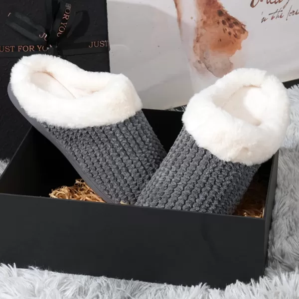 Women's Memory Foam Slippers Comfort Wool-Like Plush Fleece Lined House Shoes for Indoor &amp; Outdoor