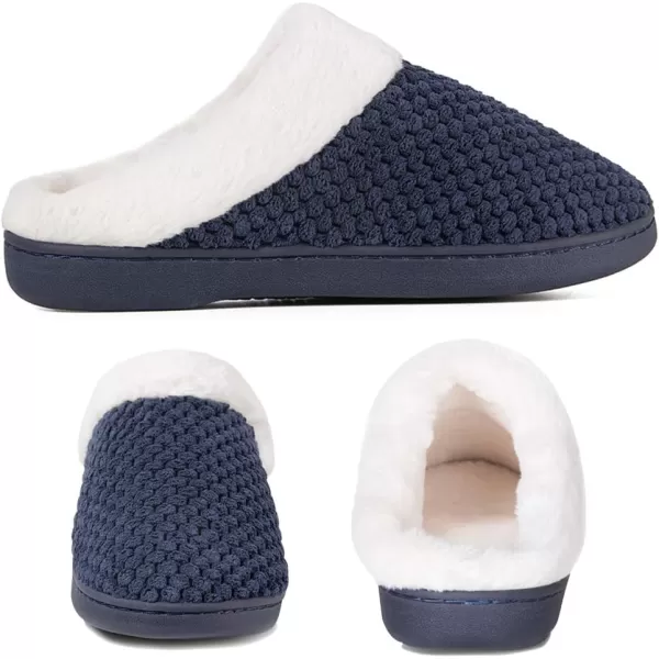 Women's Memory Foam Slippers Comfort Wool-Like Plush Fleece Lined House Shoes for Indoor &amp; Outdoor