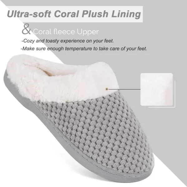 Women's Memory Foam Slippers Comfort Wool-Like Plush Fleece Lined House Shoes for Indoor &amp; Outdoor