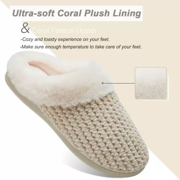 Women's Memory Foam Slippers Comfort Wool-Like Plush Fleece Lined House Shoes for Indoor &amp; Outdoor