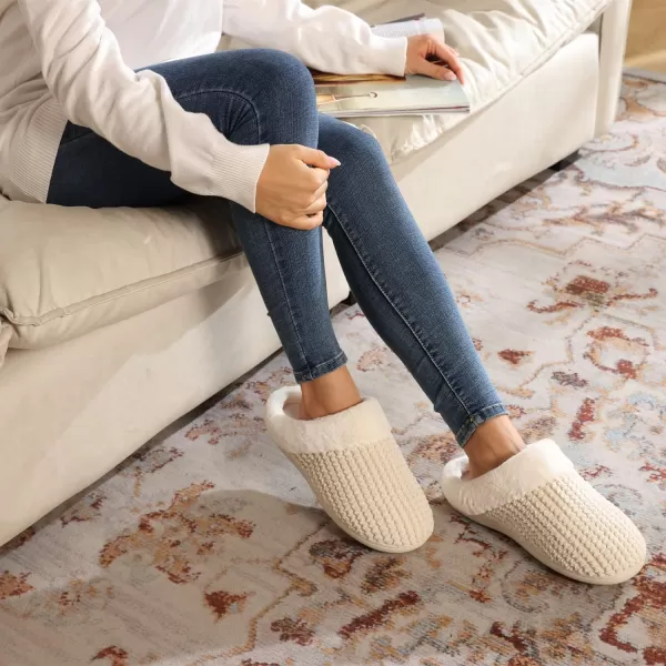 Women's Memory Foam Slippers Comfort Wool-Like Plush Fleece Lined House Shoes for Indoor &amp; Outdoor