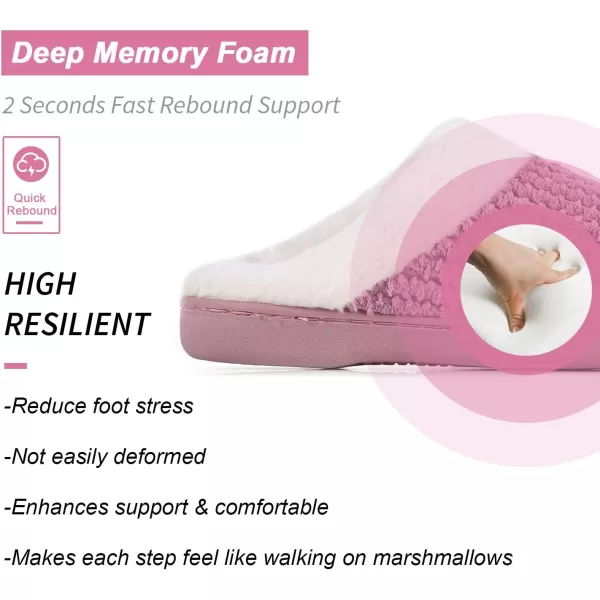 Women's Memory Foam Slippers Comfort Wool-Like Plush Fleece Lined House Shoes for Indoor &amp; Outdoor