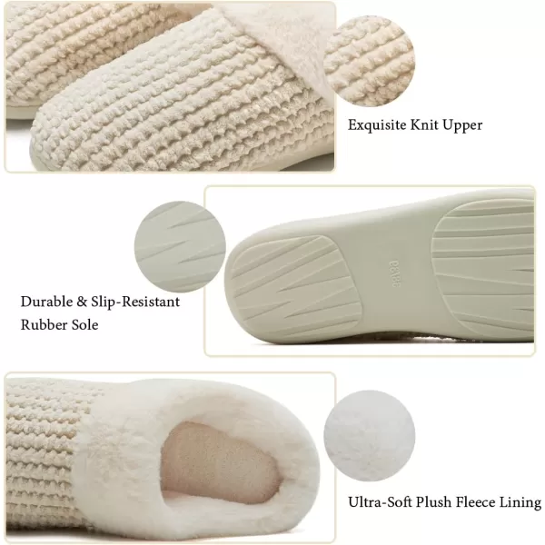 Women's Memory Foam Slippers Comfort Wool-Like Plush Fleece Lined House Shoes for Indoor &amp; Outdoor