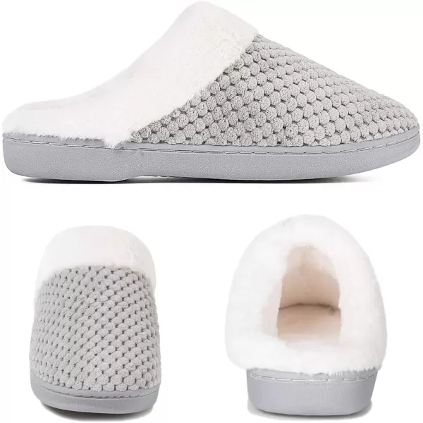 Women's Memory Foam Slippers Comfort Wool-Like Plush Fleece Lined House Shoes for Indoor &amp; Outdoor