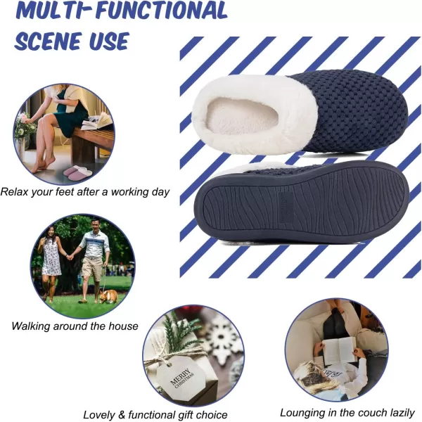 Women's Memory Foam Slippers Comfort Wool-Like Plush Fleece Lined House Shoes for Indoor &amp; Outdoor