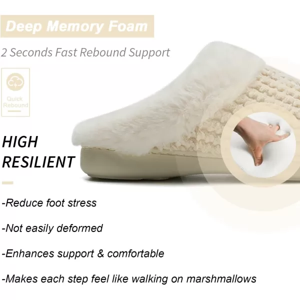 Women's Memory Foam Slippers Comfort Wool-Like Plush Fleece Lined House Shoes for Indoor &amp; Outdoor