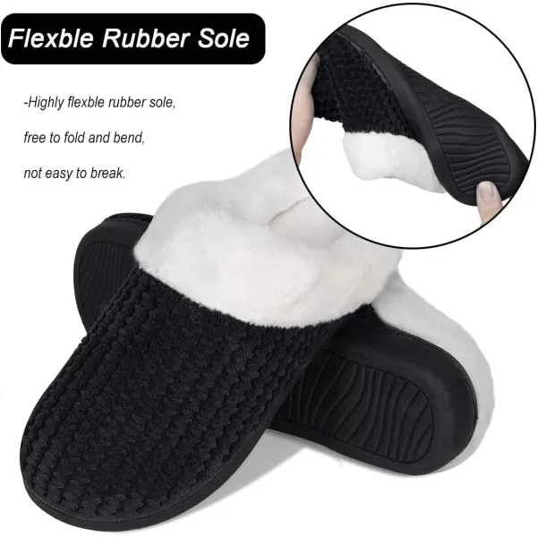 Women's Memory Foam Slippers Comfort Wool-Like Plush Fleece Lined House Shoes for Indoor &amp; Outdoor