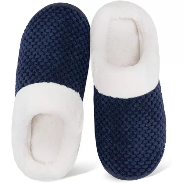 Women's Memory Foam Slippers Comfort Wool-Like Plush Fleece Lined House Shoes for Indoor &amp; Outdoor