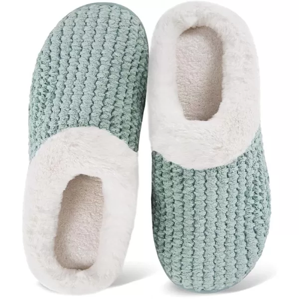 Women's Memory Foam Slippers Comfort Wool-Like Plush Fleece Lined House Shoes for Indoor &amp; Outdoor
