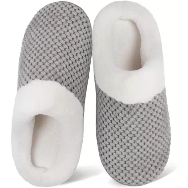 Women's Memory Foam Slippers Comfort Wool-Like Plush Fleece Lined House Shoes for Indoor &amp; Outdoor