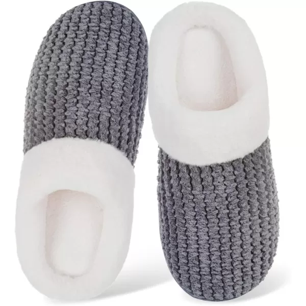 Women's Memory Foam Slippers Comfort Wool-Like Plush Fleece Lined House Shoes for Indoor &amp; Outdoor