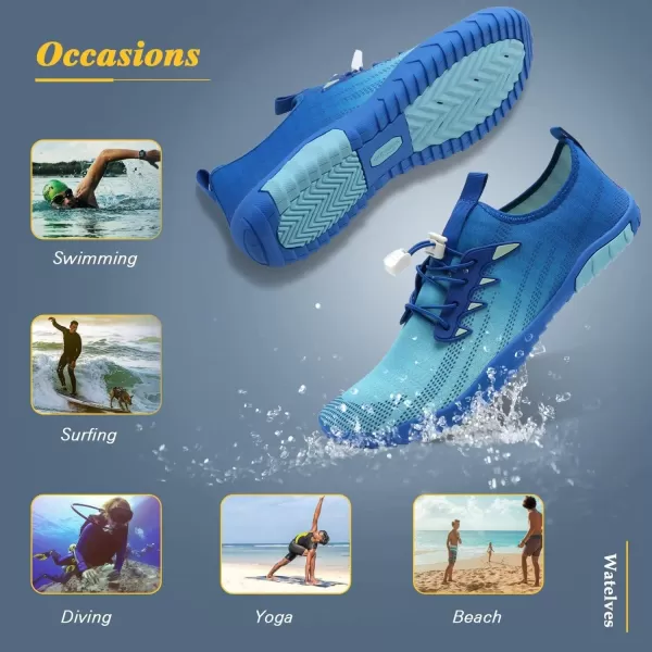 WateLves Water Shoes Mens Womens Beach Swim Shoes Quick-Dry Aqua Socks Pool Shoes for Surf Yoga Water Aerobics