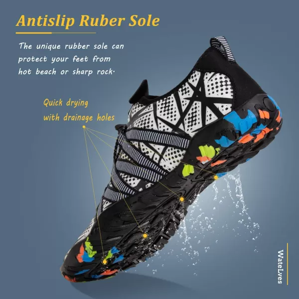 WateLves Water Shoes Mens Womens Beach Swim Shoes Quick-Dry Aqua Socks Pool Shoes for Surf Yoga Water Aerobics
