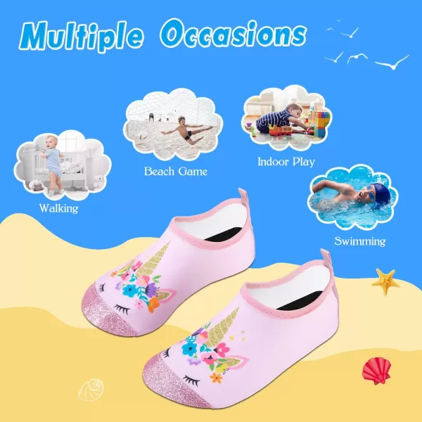 Kids Water Shoes Girls Boys Toddler Non-Slip Quick Dry Aqua Socks for Beach Swim Walking