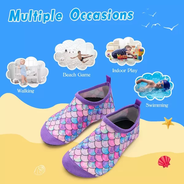Kids Water Shoes Girls Boys Toddler Non-Slip Quick Dry Aqua Socks for Beach Swim Walking