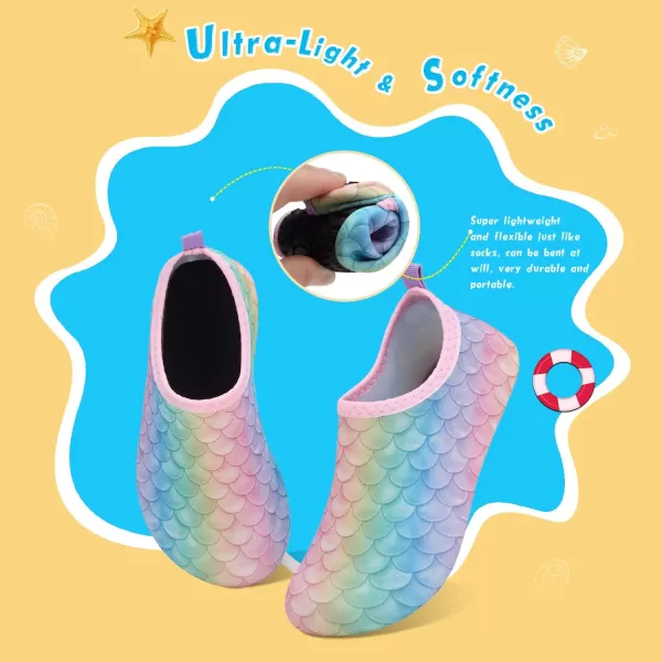 Kids Water Shoes Girls Boys Toddler Non-Slip Quick Dry Aqua Socks for Beach Swim Walking
