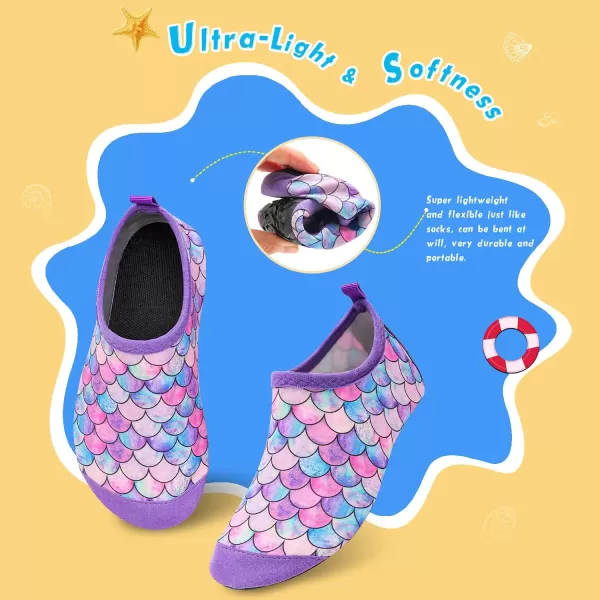 Kids Water Shoes Girls Boys Toddler Non-Slip Quick Dry Aqua Socks for Beach Swim Walking