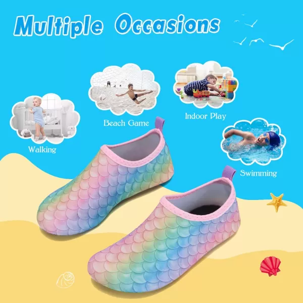 Kids Water Shoes Girls Boys Toddler Non-Slip Quick Dry Aqua Socks for Beach Swim Walking