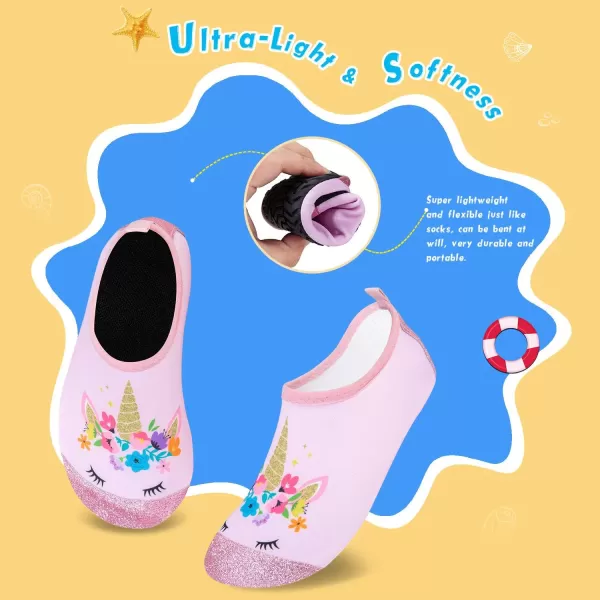 Kids Water Shoes Girls Boys Toddler Non-Slip Quick Dry Aqua Socks for Beach Swim Walking