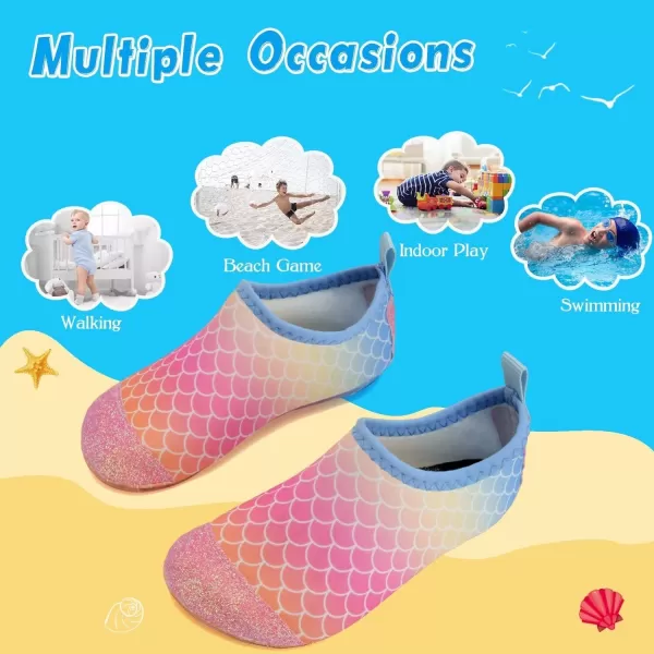 Kids Water Shoes Girls Boys Toddler Non-Slip Quick Dry Aqua Socks for Beach Swim Walking
