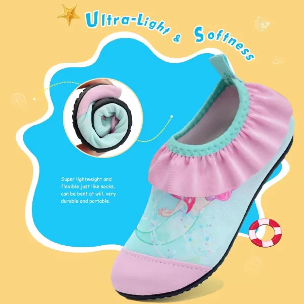 Kids Water Shoes Girls Boys Toddler Non-Slip Quick Dry Aqua Socks for Beach Swim Walking
