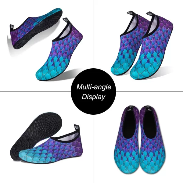 WateLves Water Shoes for Womens Mens Barefoot Quick-Dry Aqua Socks for Beach Swim Surf Yoga Exercise New Translucent Color Soles