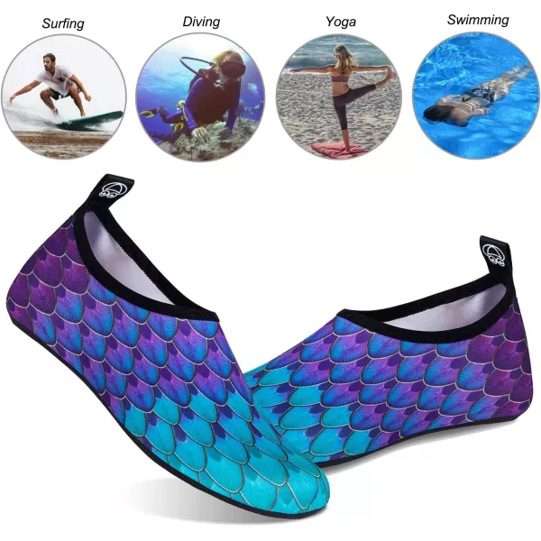 WateLves Water Shoes for Womens Mens Barefoot Quick-Dry Aqua Socks for Beach Swim Surf Yoga Exercise New Translucent Color Soles