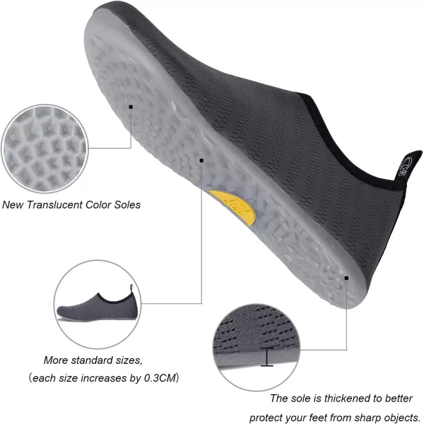 WateLves Water Shoes for Womens Mens Barefoot Quick-Dry Aqua Socks for Beach Swim Surf Yoga Exercise New Translucent Color Soles