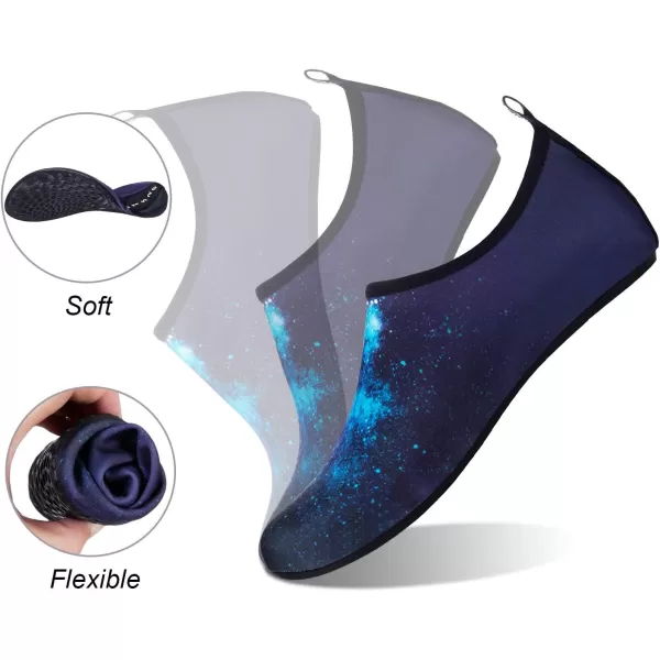 WateLves Water Shoes for Womens Mens Barefoot Quick-Dry Aqua Socks for Beach Swim Surf Yoga Exercise New Translucent Color Soles