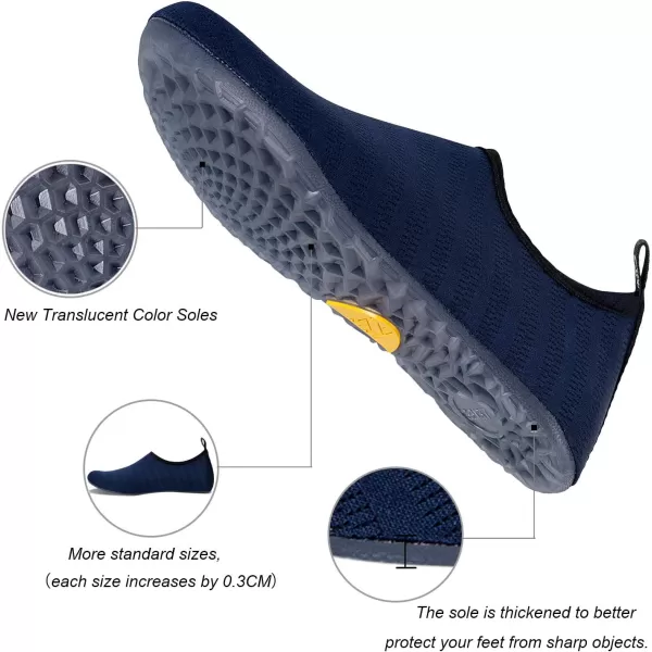 WateLves Water Shoes for Womens Mens Barefoot Quick-Dry Aqua Socks for Beach Swim Surf Yoga Exercise New Translucent Color Soles