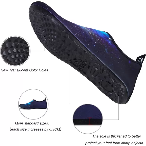 WateLves Water Shoes for Womens Mens Barefoot Quick-Dry Aqua Socks for Beach Swim Surf Yoga Exercise New Translucent Color Soles
