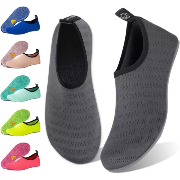 WateLves Water Shoes for Womens Mens Barefoot Quick-Dry Aqua Socks for Beach Swim Surf Yoga Exercise New Translucent Color Soles