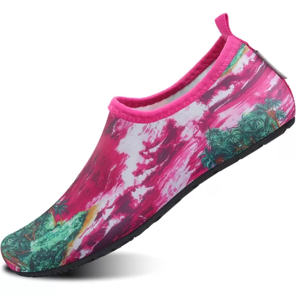 WateLves Water Shoes for Womens Mens Barefoot Quick-Dry Aqua Socks for Beach Swim Surf Yoga Exercise New Translucent Color Soles