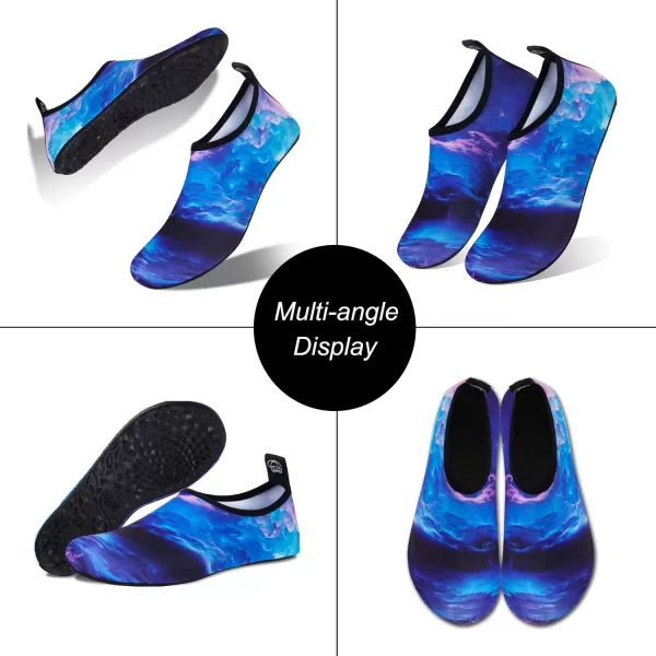 WateLves Water Shoes for Womens Mens Barefoot Quick-Dry Aqua Socks for Beach Swim Surf Yoga Exercise New Translucent Color Soles