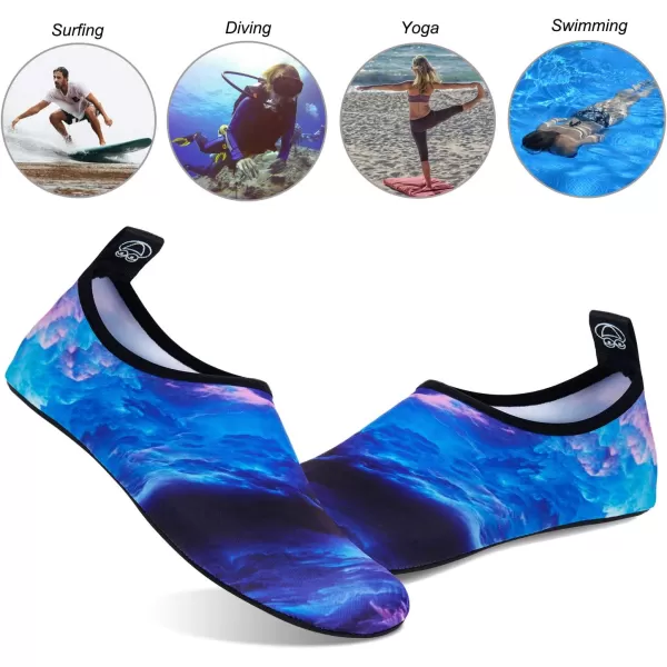 WateLves Water Shoes for Womens Mens Barefoot Quick-Dry Aqua Socks for Beach Swim Surf Yoga Exercise New Translucent Color Soles