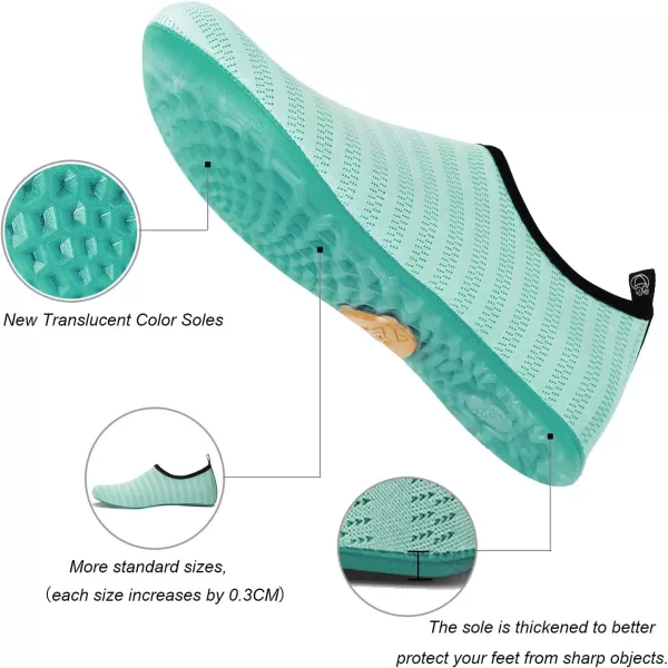 WateLves Water Shoes for Womens Mens Barefoot Quick-Dry Aqua Socks for Beach Swim Surf Yoga Exercise New Translucent Color Soles